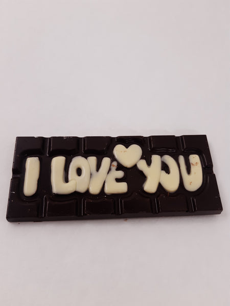 Tablet I Love You fondant met witte letters