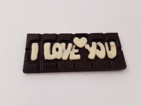 Tablet I Love You fondant met witte letters